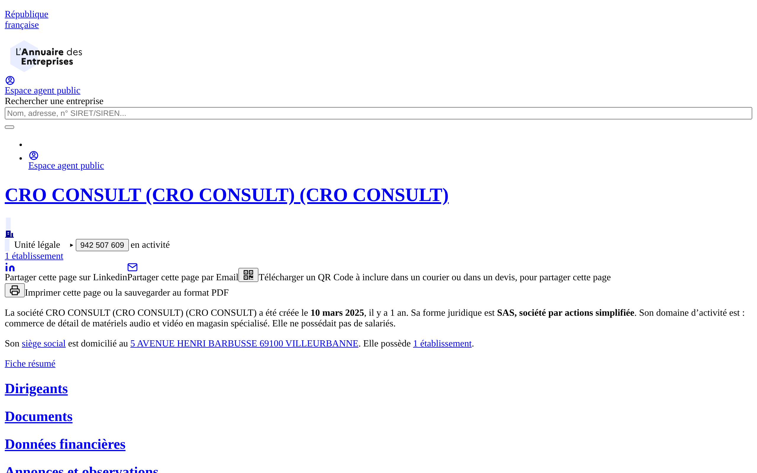 Aperçu du site CRO CONSULT