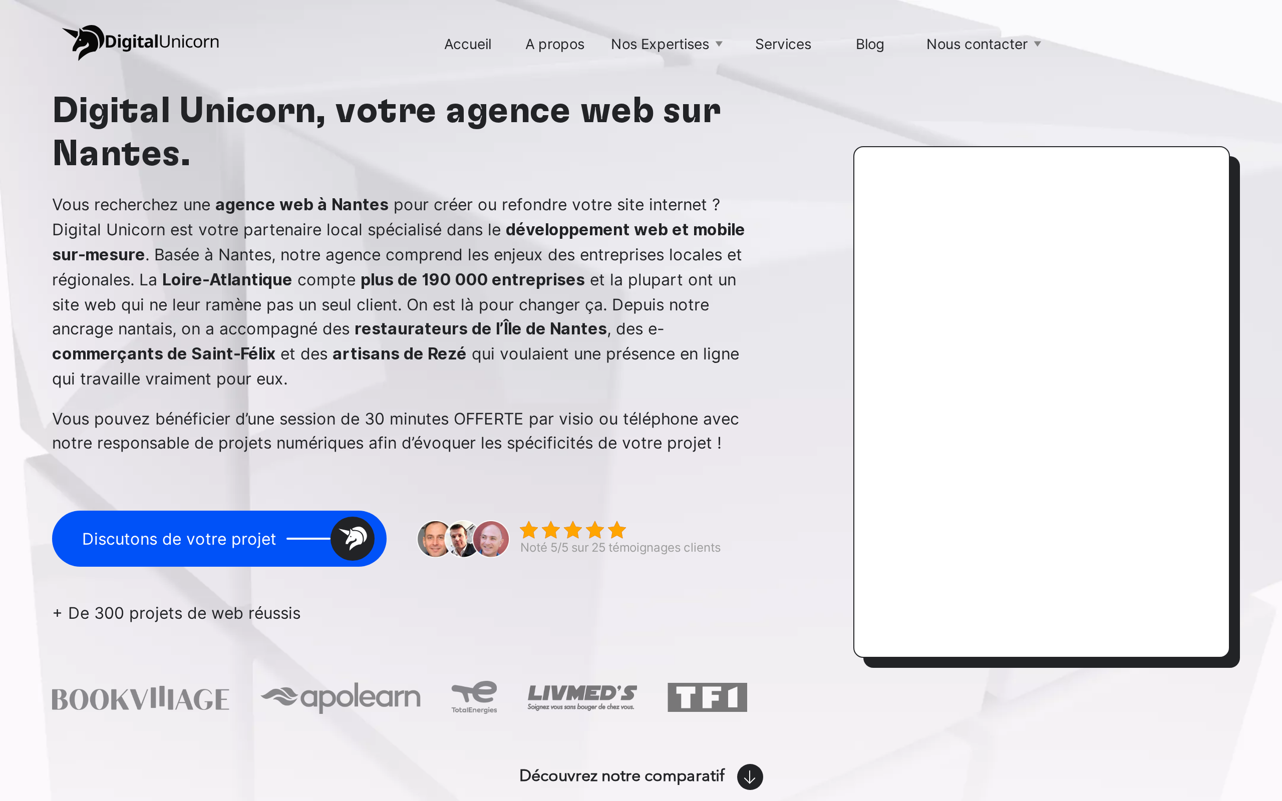 Aperçu du site Digital Unicorn