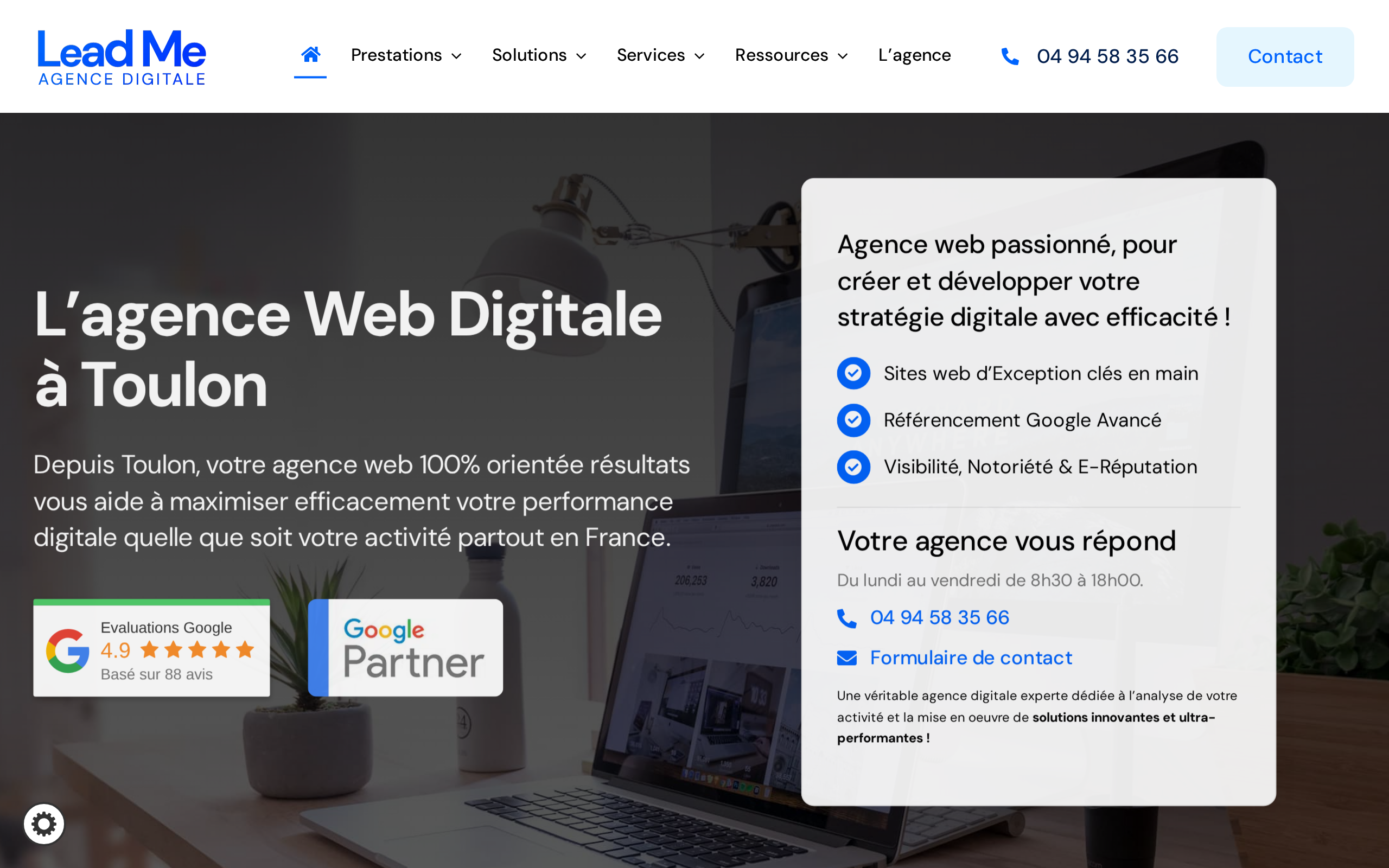 Aperçu du site Lead Me